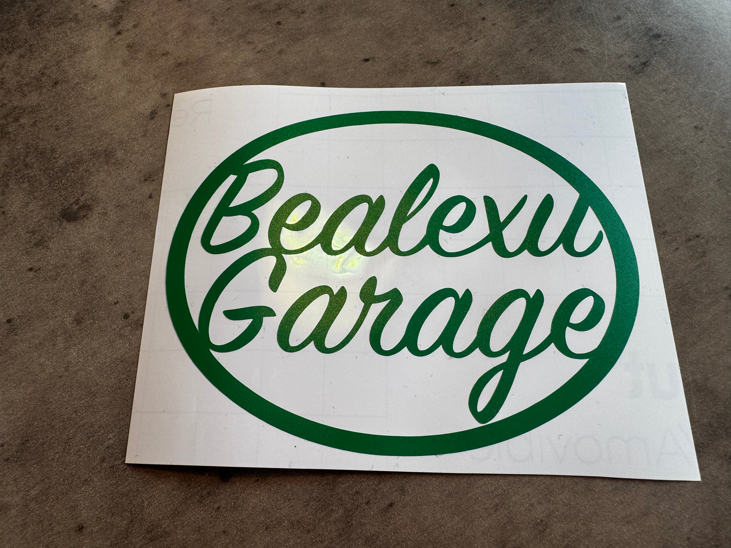 Bealexu Garage oval sticker